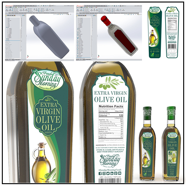 Olive Oil Glass Bottle Design